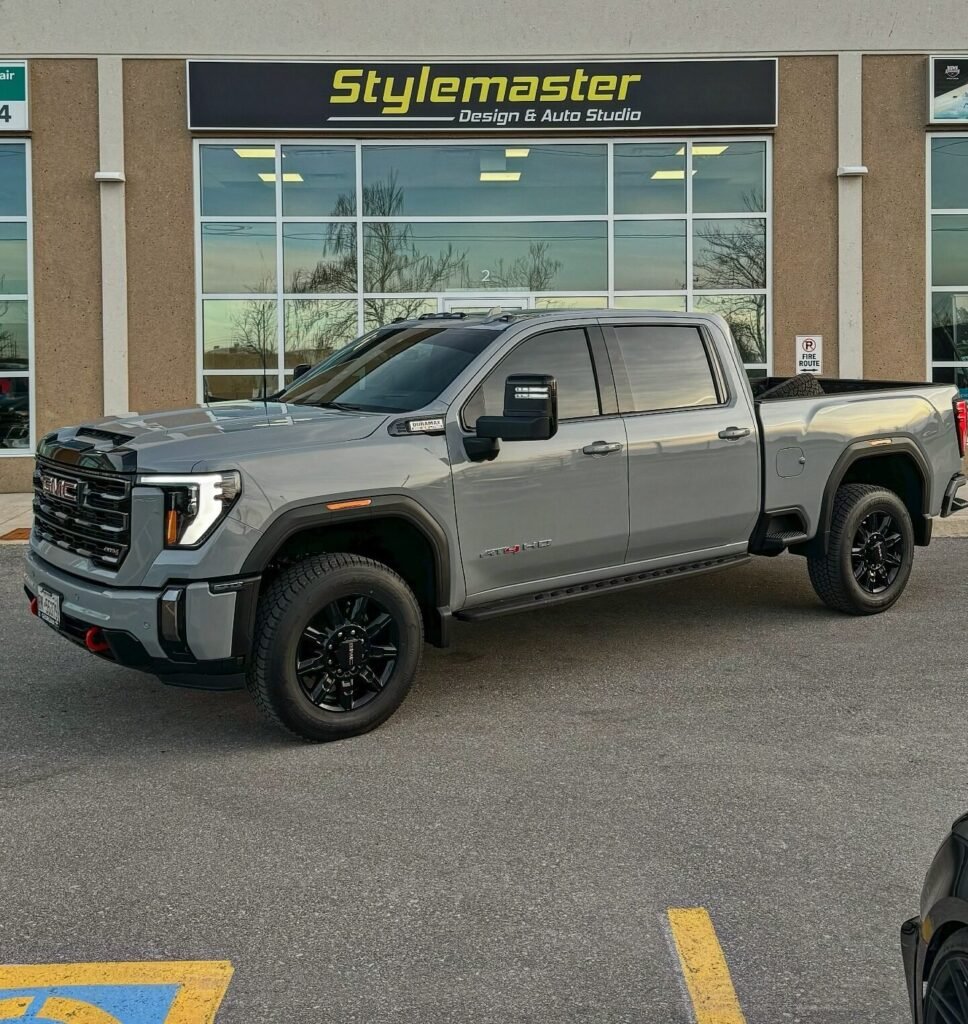 window tint in barrie on a grey truck