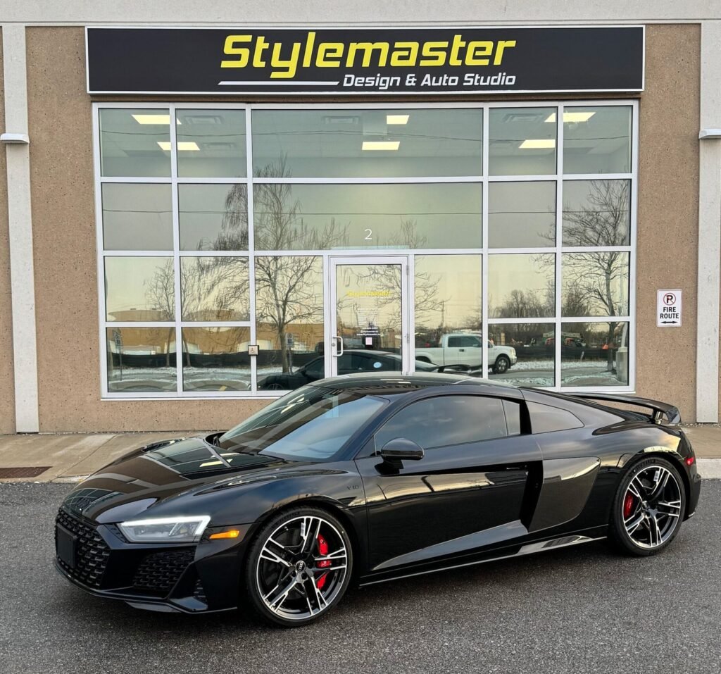 window tint in barrie on a black r8